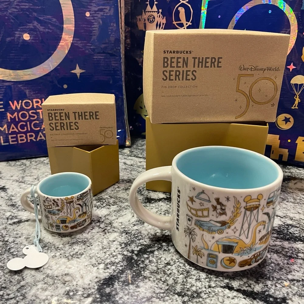 Disney 50th Anniversary Starbucks Hollywood Studios Mugs
